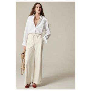 J.CREW Superwide Stratus Pant in City Twill Size 14 Ivory Cream NEW Preppy CI935